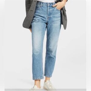 Everlane The 90’s Cheeky Jeans Straight Leg 100% Organic Cotton Size 28 Crop